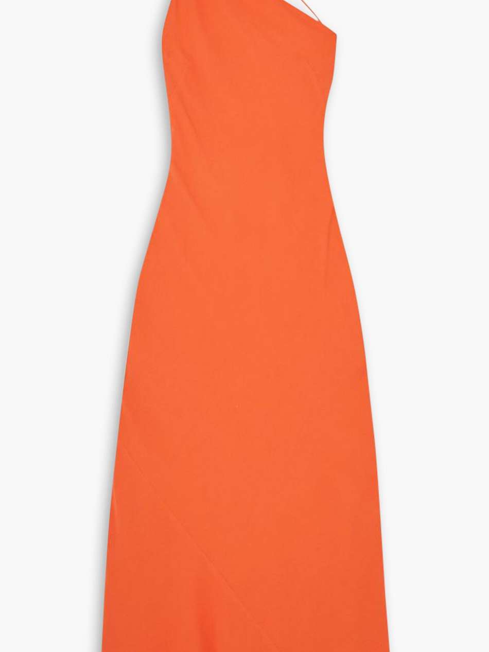 shalom one-shoulder crepe de chine maxi dress