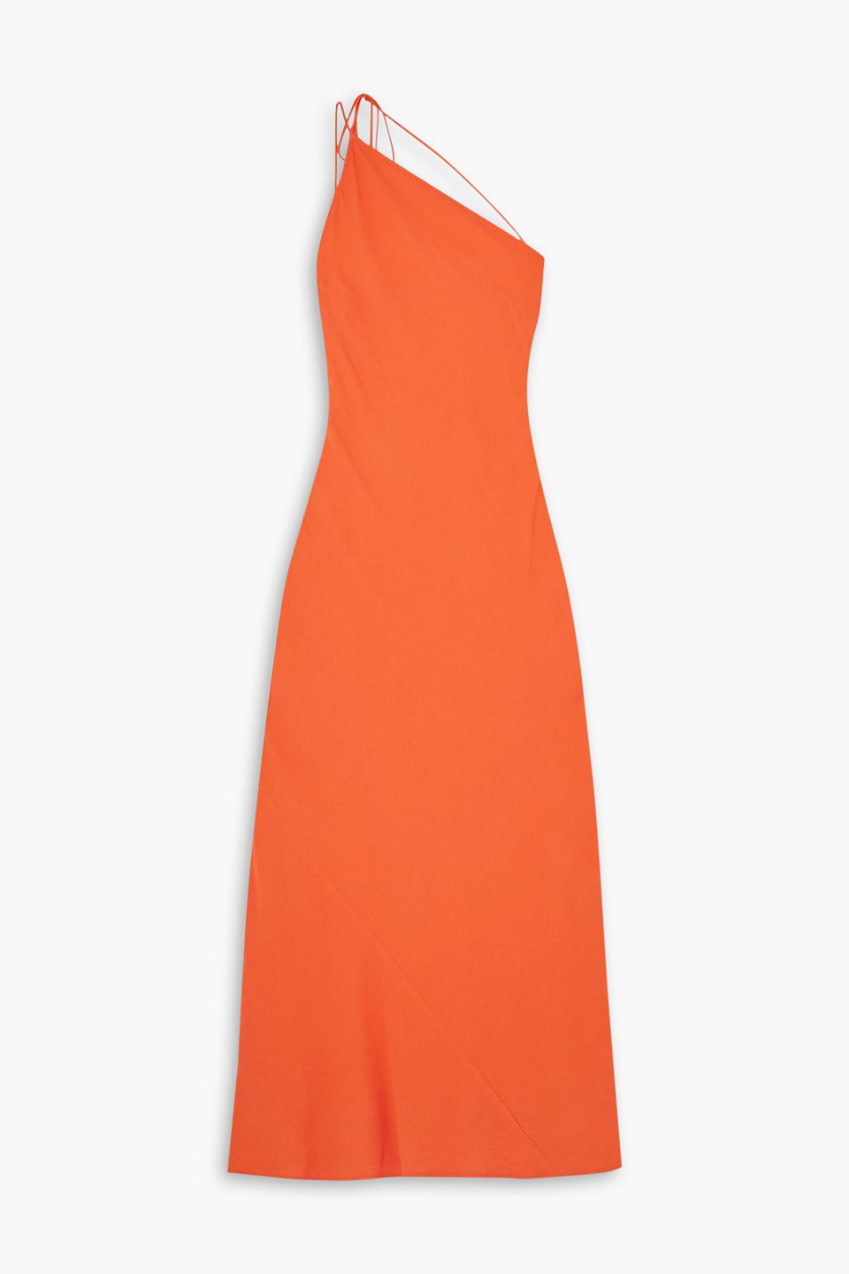 Three Graces London Shalom One-shoulder Crepe De Chine Maxi Dress In Orange