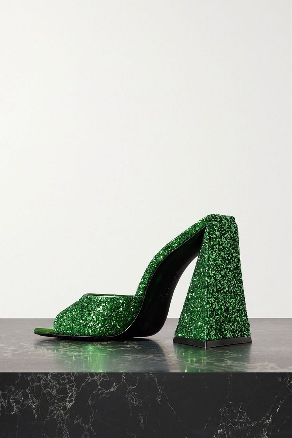 THE ATTICO Devon glittered leather mules