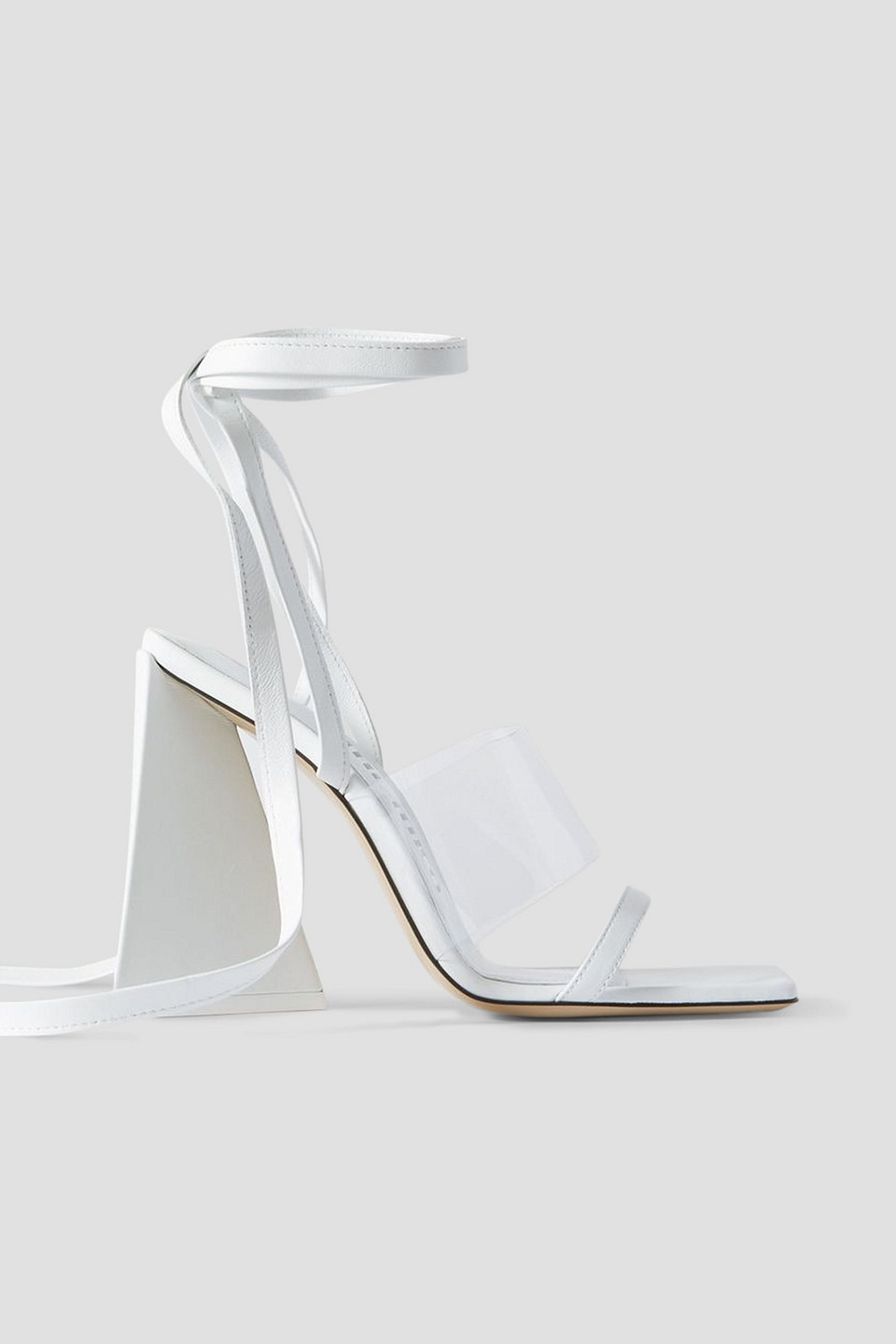 Attico Isa Leather And Pvc Sandals In White