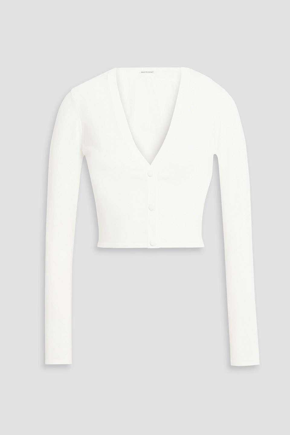 Alexander Wang T Cropped Stretch-knit Cardigan In White