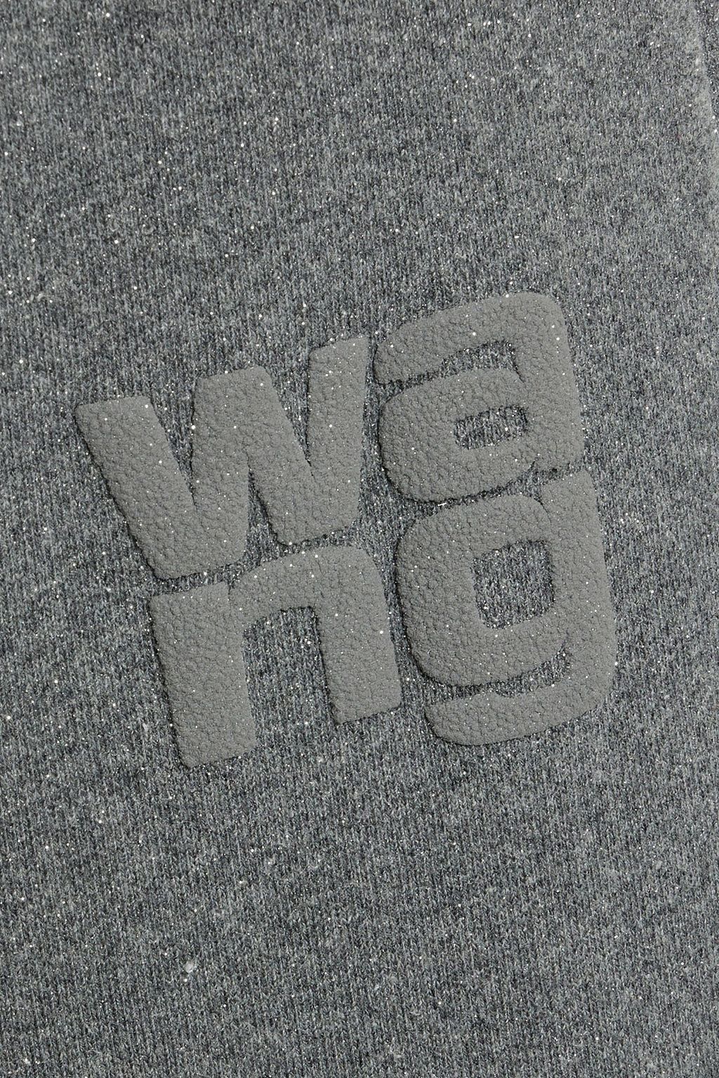 ALEXANDERWANG.T 아플리케 & 글리터 디테일 코튼 혼방 플리스 트랙 팬츠