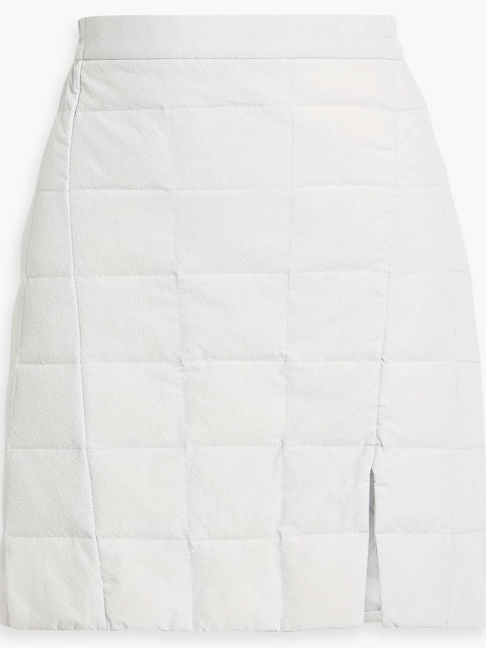quilted textured-shell mini skirt