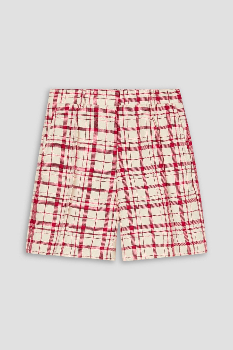 Thebe Magugu Checked Wool Shorts In Cream