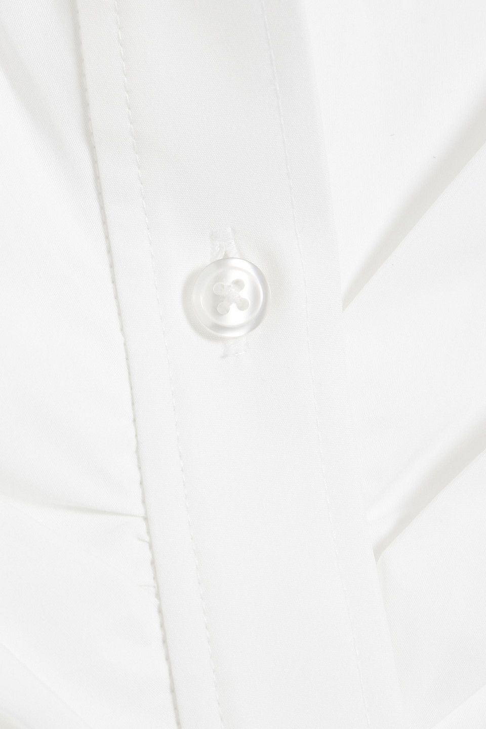 Alexander Wang Ruched Cotton-poplin Mini Shirt Dress In White