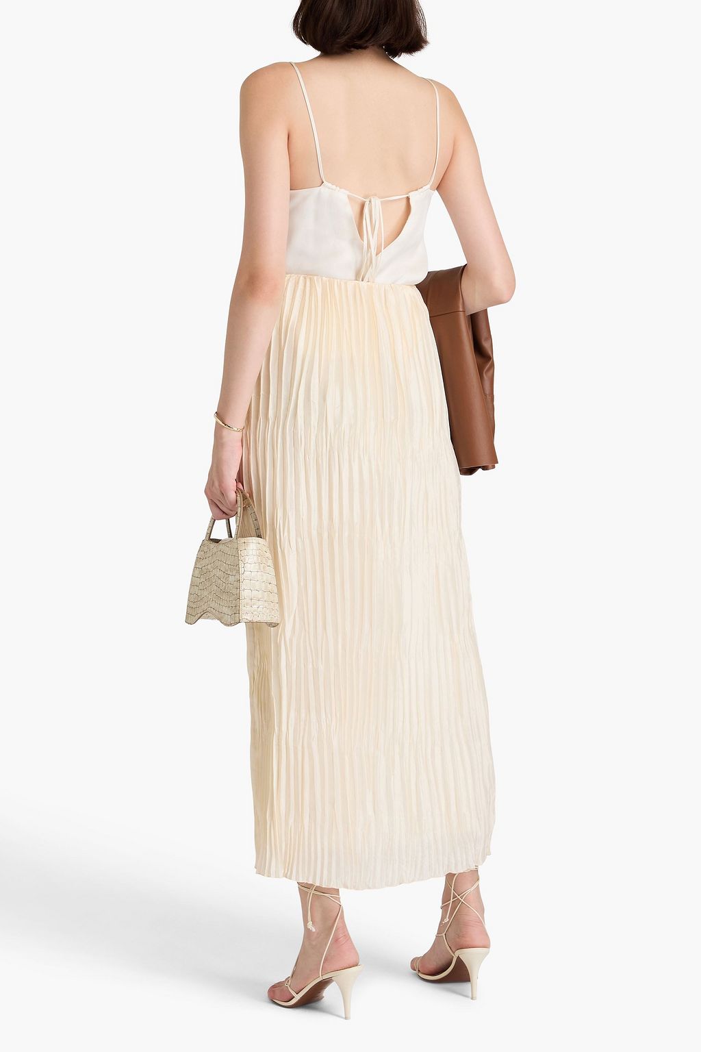 BY MALENE BIRGER تنورة "أليساس" طويلة من الساتان بكسرات