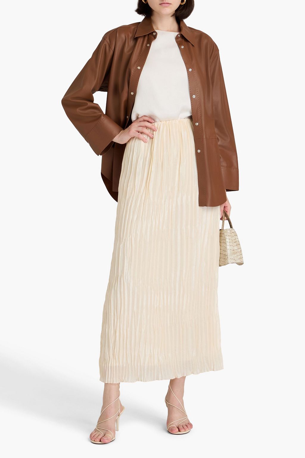 BY MALENE BIRGER تنورة "أليساس" طويلة من الساتان بكسرات