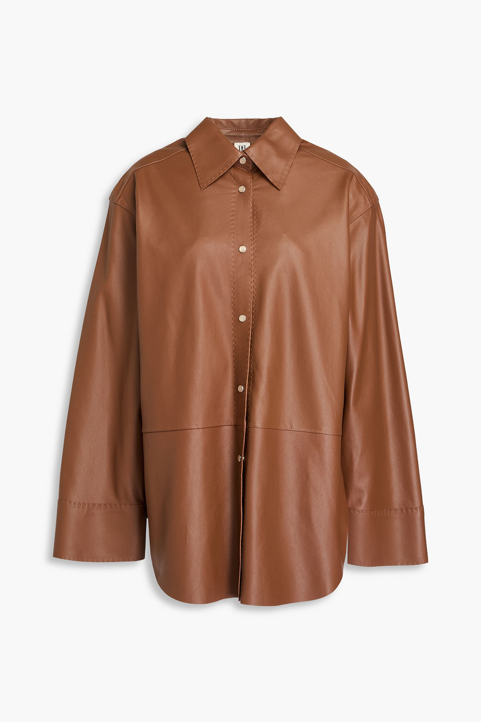By Malene Birger Barissa Leather Shirt In Brown
