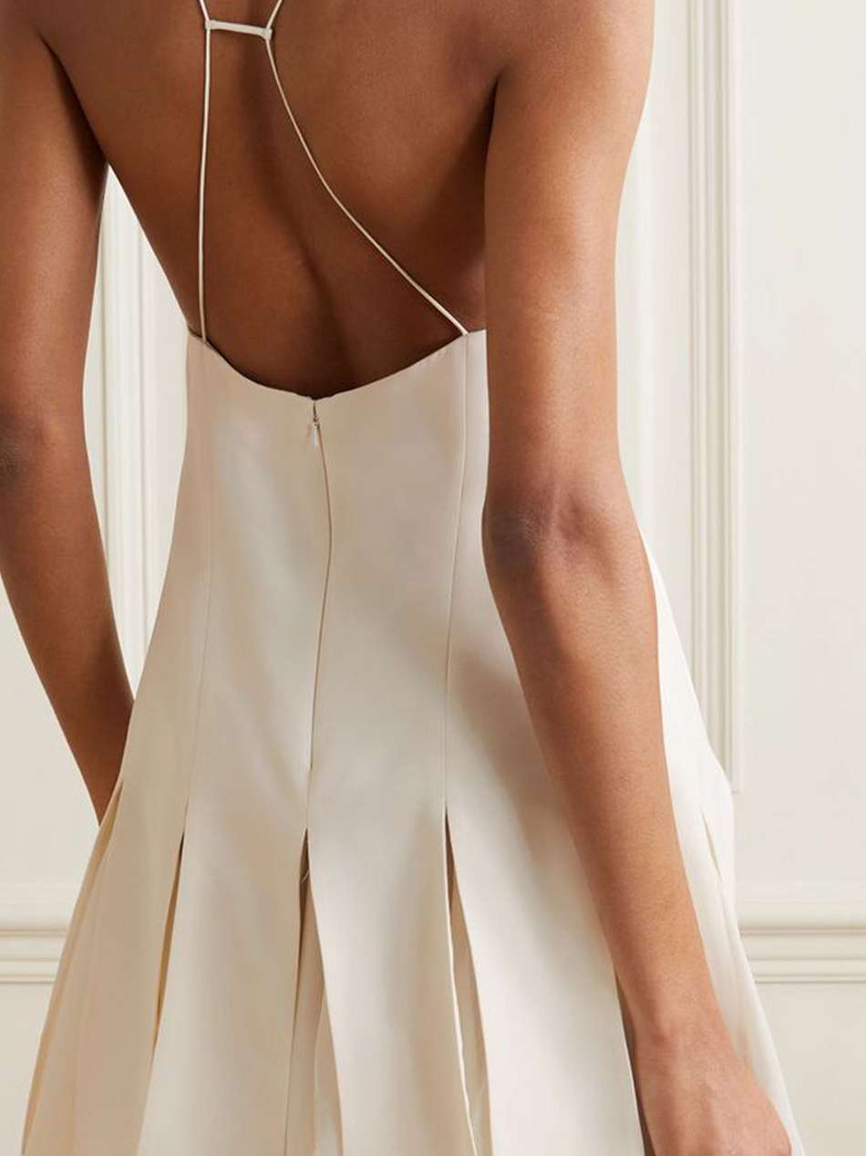 teagan ruffled voile and twill mini dress