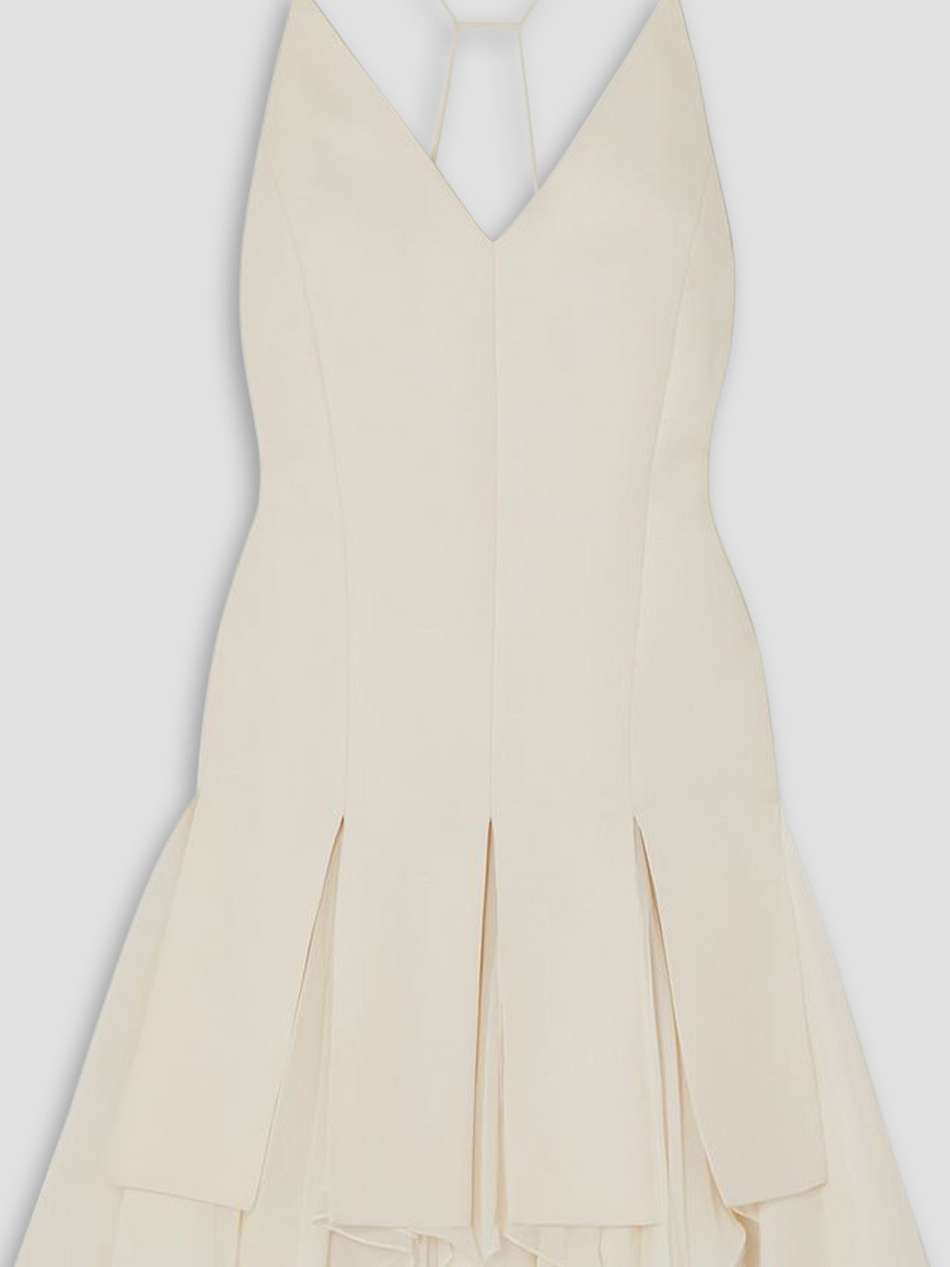 teagan ruffled voile and twill mini dress