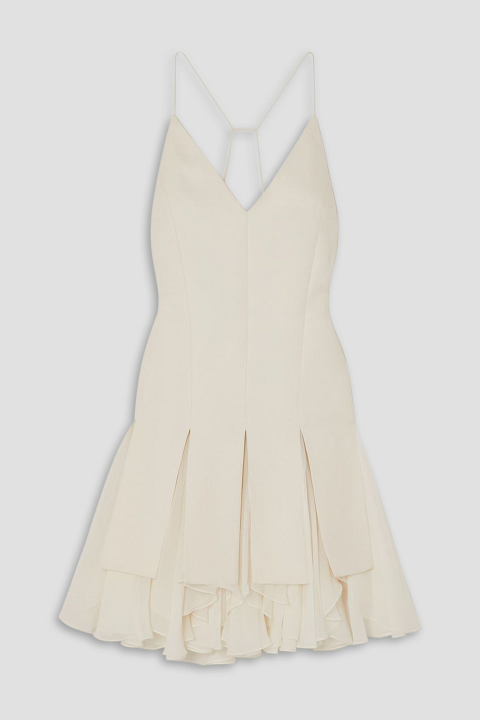 Teagan ruffled voile and twill mini dress