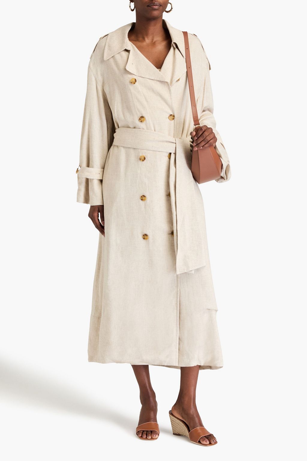 BY MALENE BIRGER معطف ترنش "ألانيس" من نسيج محبوك بنمط سلوب