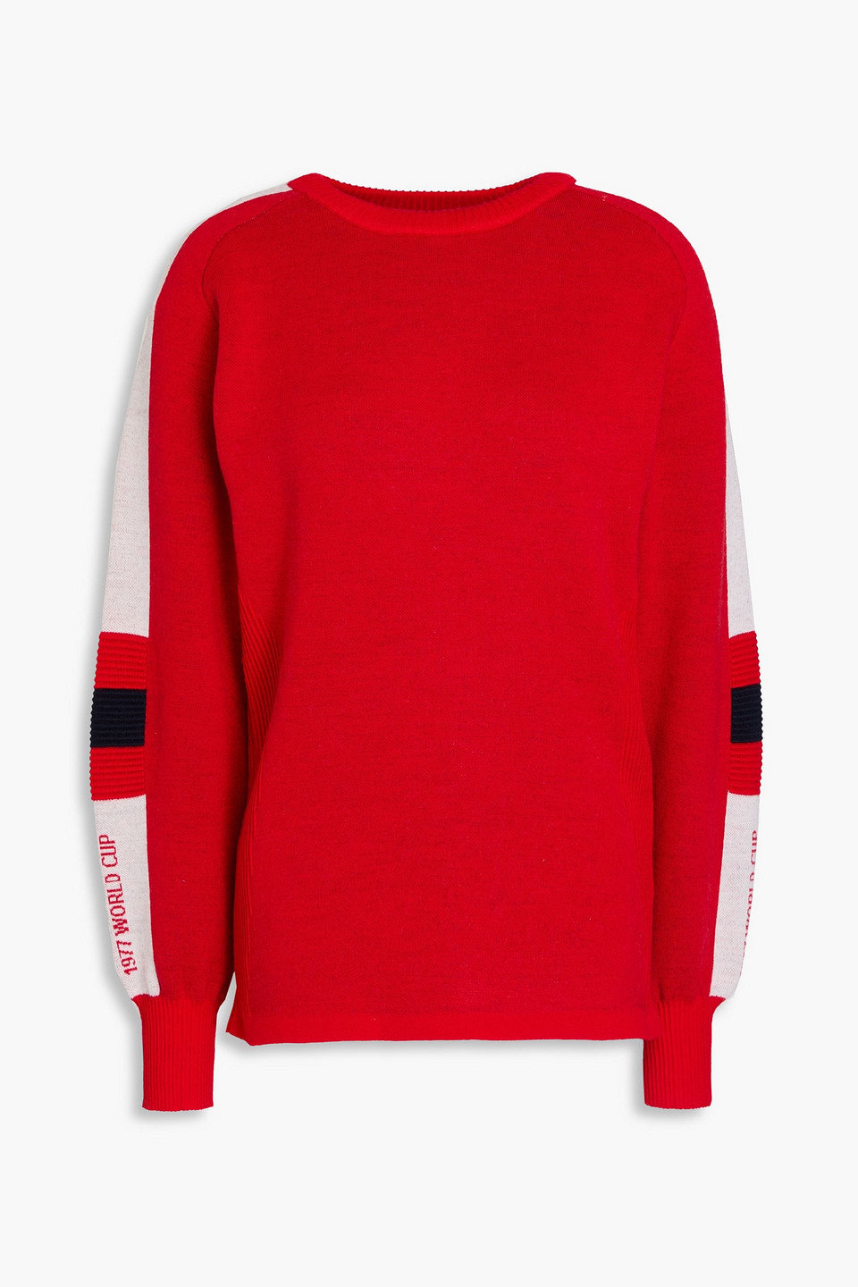Jacquard-knit merino wool sweater