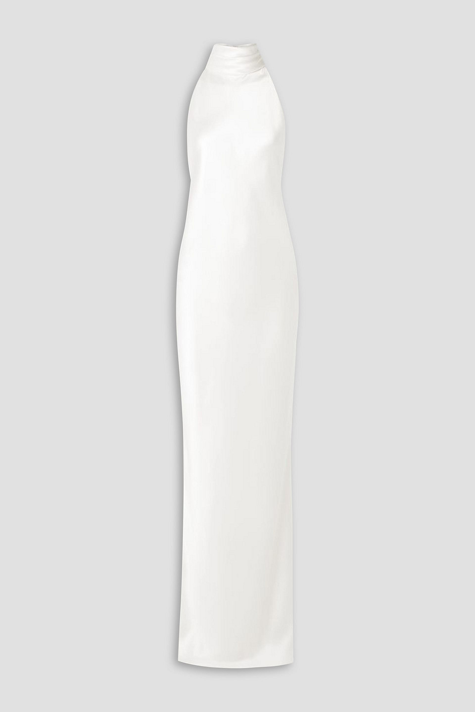 Open-back silk-charmeuse halterneck gown