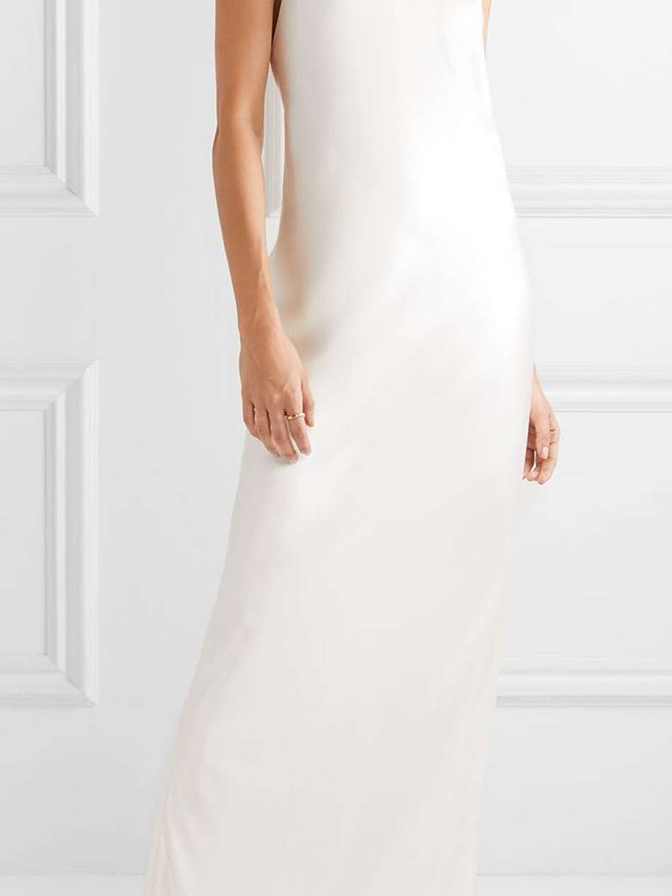 open-back silk-charmeuse halterneck gown