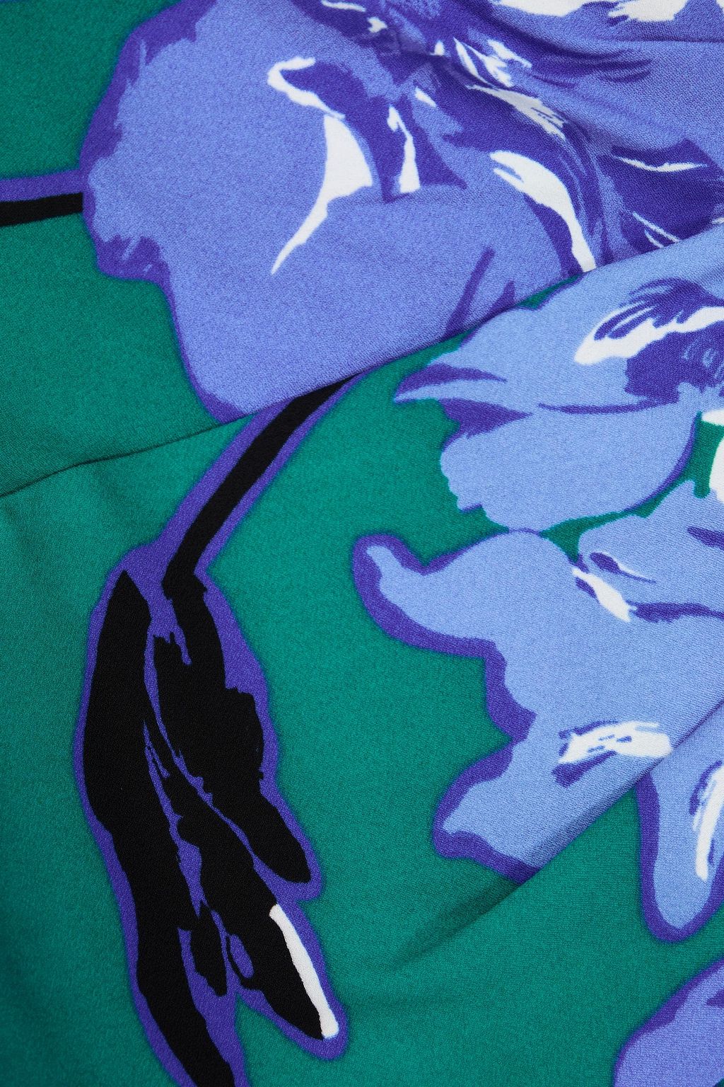 DIANE VON FURSTENBERG فستان متوسط الطول من الكريب بتصميم منسدل ومزين بطبعة الأزهار