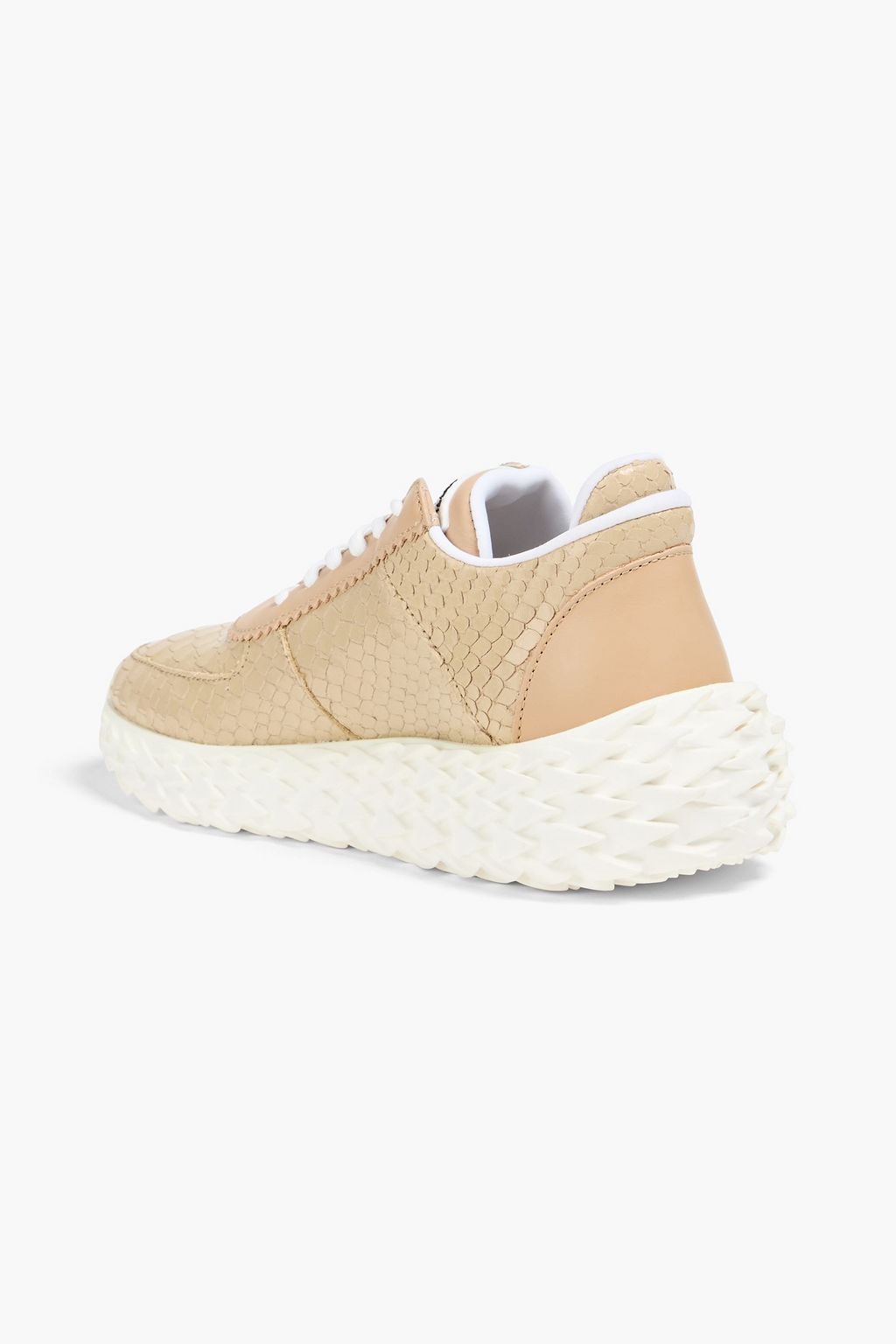 GIUSEPPE ZANOTTI スネーク風レザー&スムースレザー スニーカー