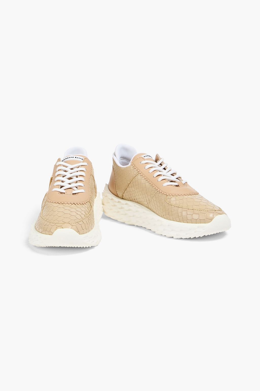 GIUSEPPE ZANOTTI スネーク風レザー&スムースレザー スニーカー