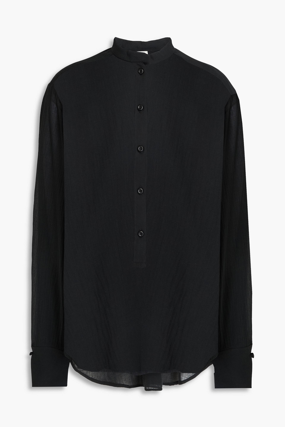 By Malene Birger Aluna Cotton-gauze Shirt In Schwarz