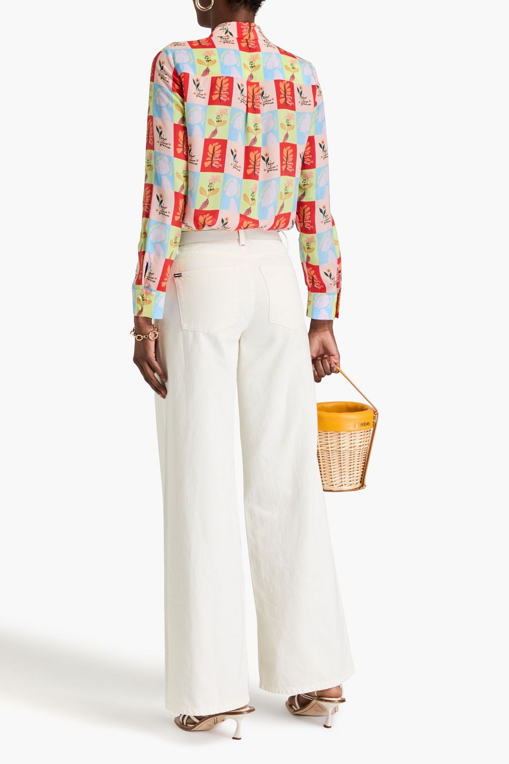 ALICE + OLIVIA JEANS جينز بأرجل واسعة وخصر مرتفع
