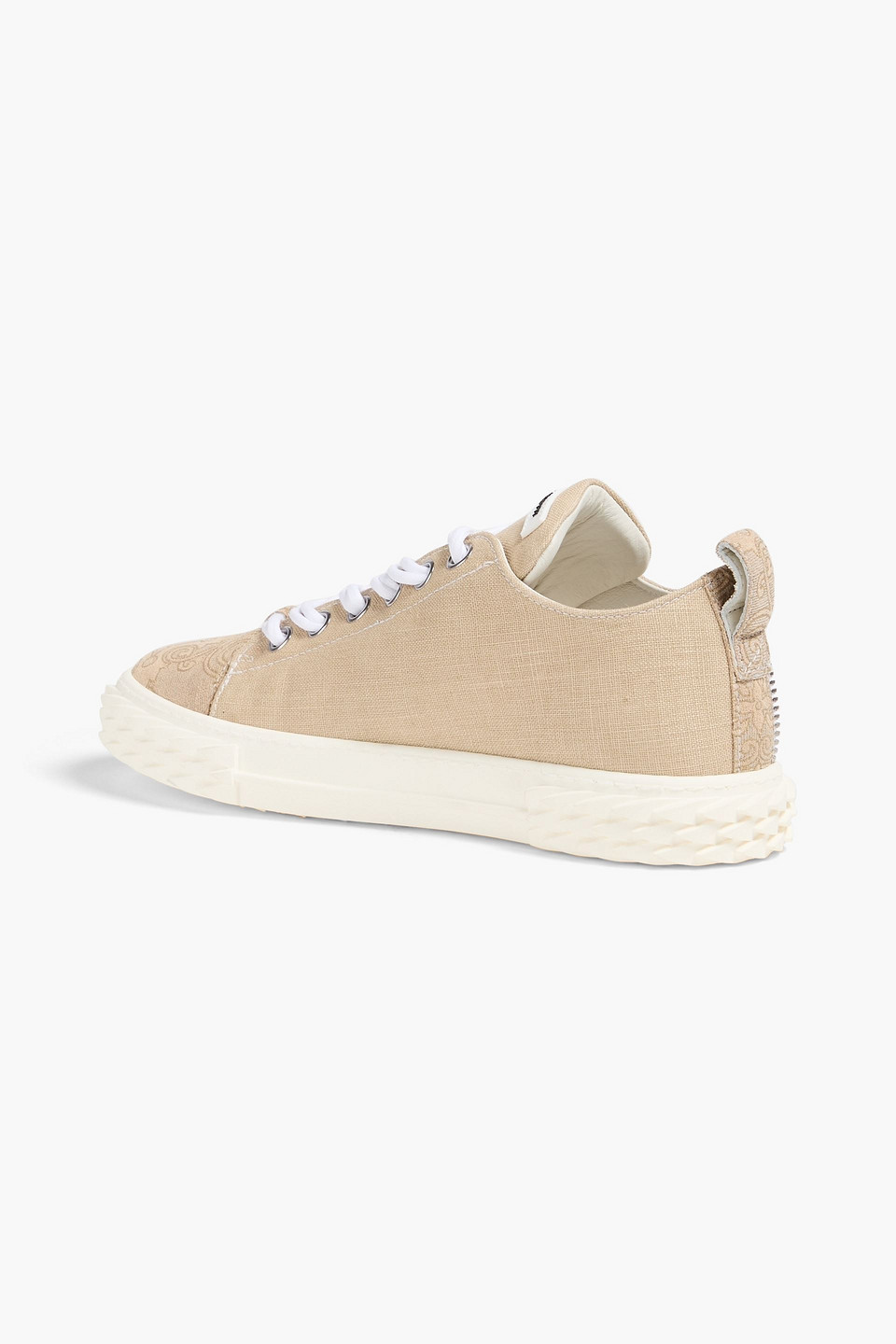 Giuseppe Zanotti Nicky Graphic-print Lace-up Sneakers In Beige
