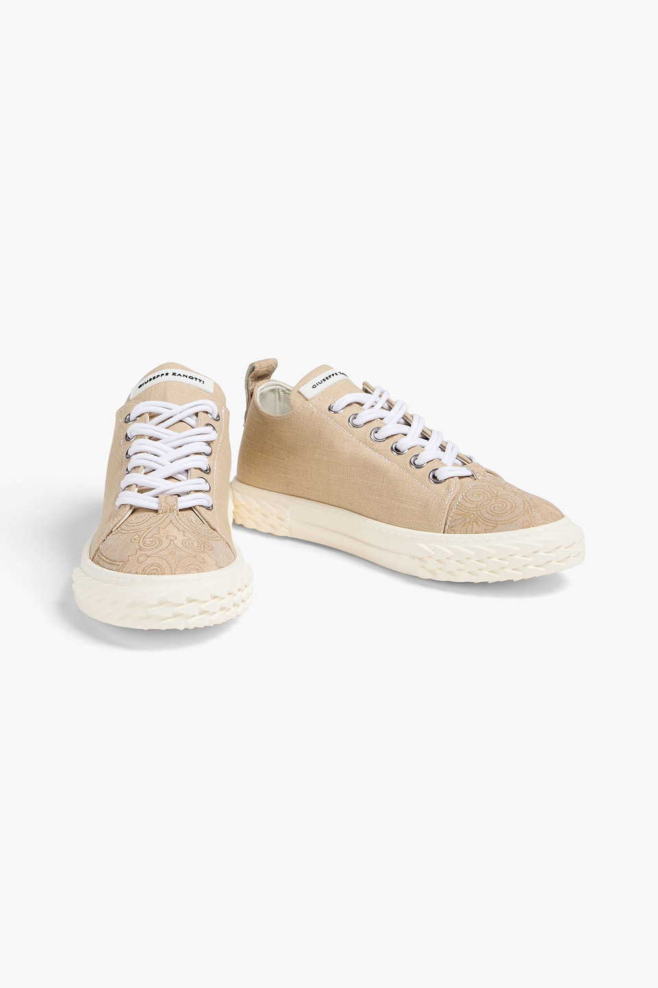 Giuseppe Zanotti Nicky Graphic-print Lace-up Sneakers In Beige