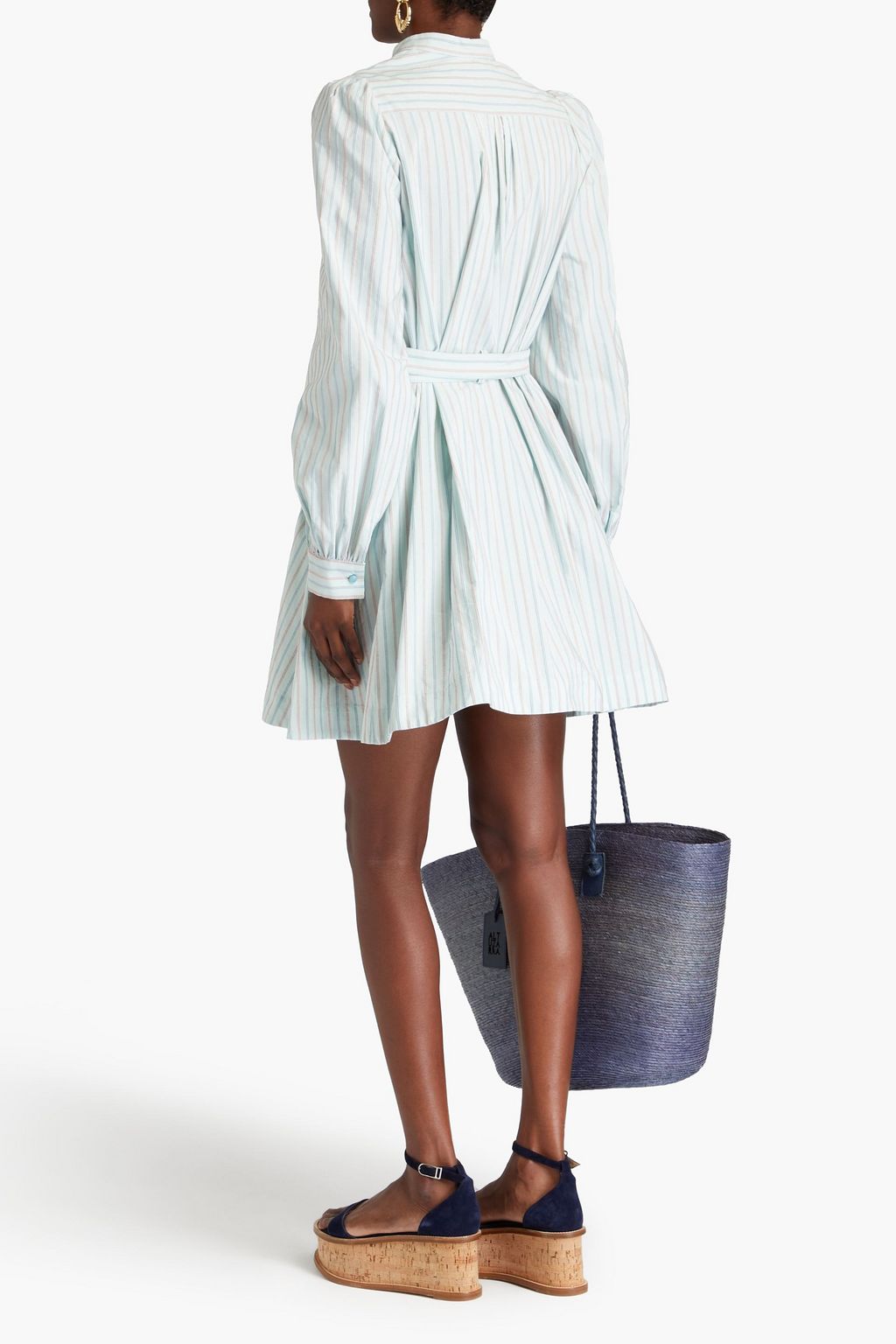 ETRO Striped cotton-blend poplin mini dress