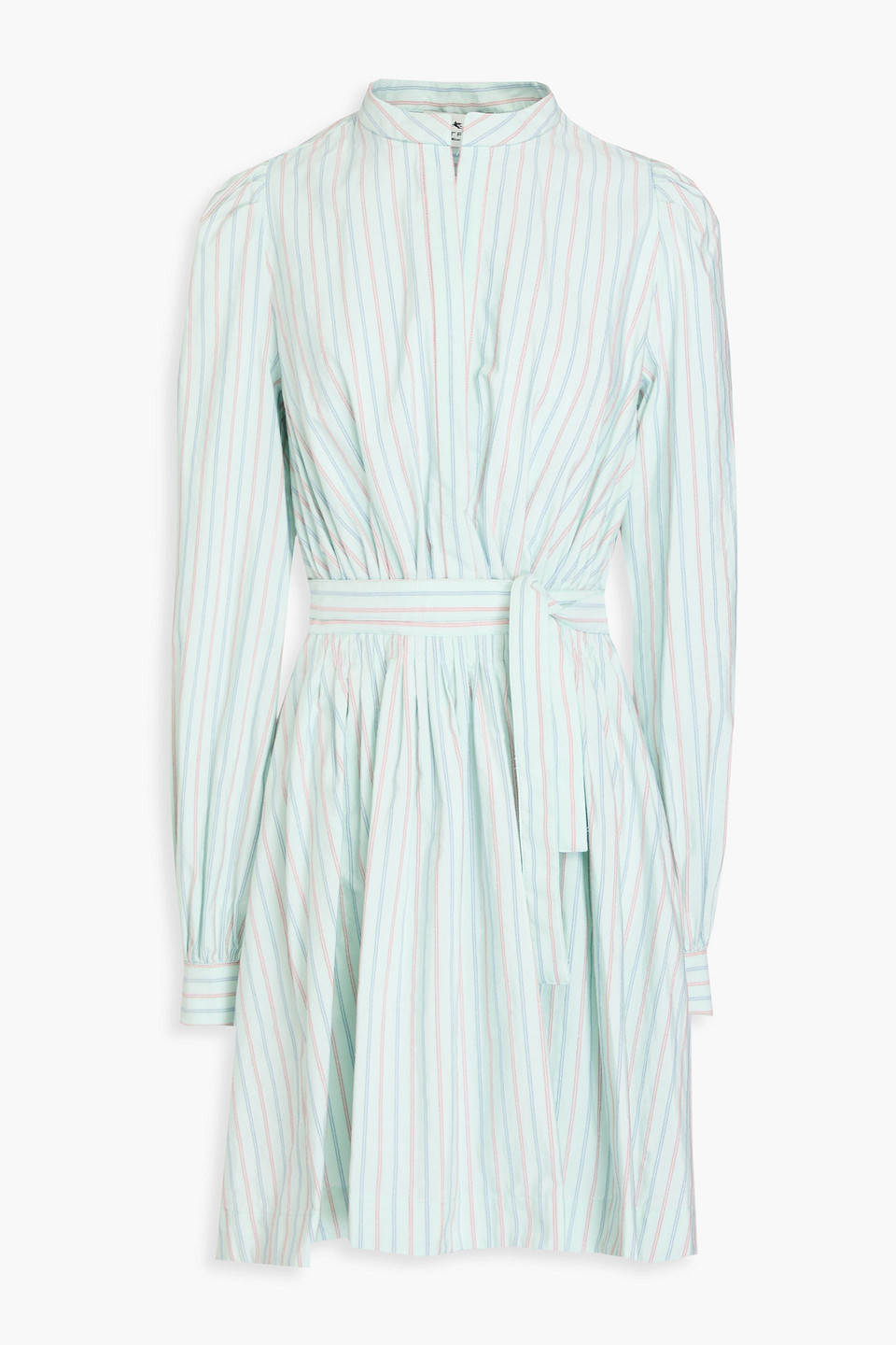 Etro - Striped cotton-blend poplin mini dress - Green - IT 40