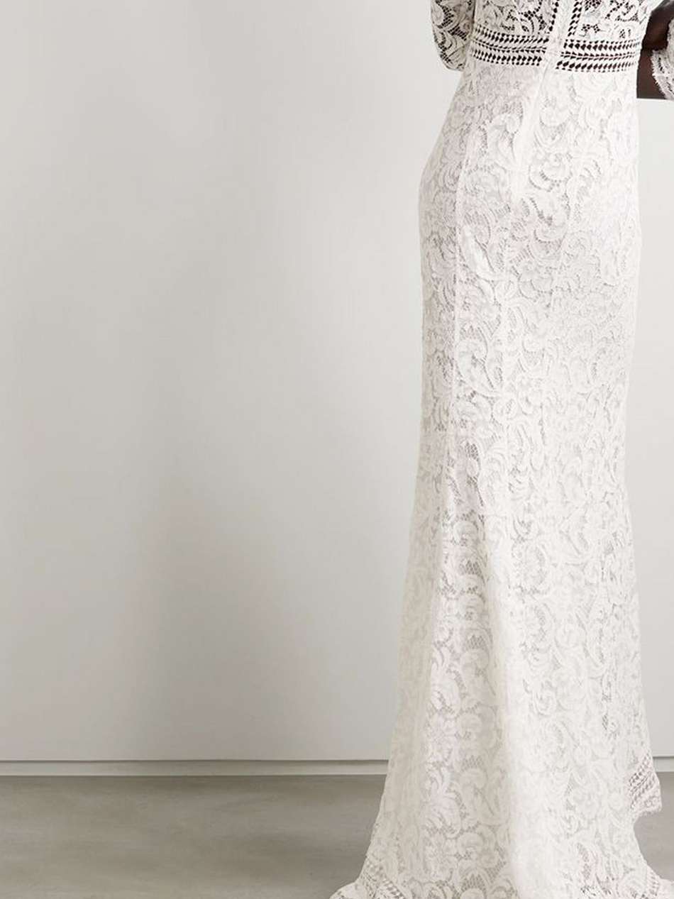sevilla cotton-blend lace gown