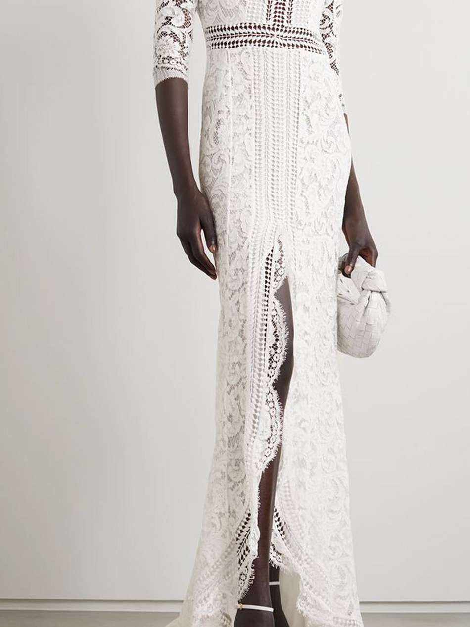 sevilla cotton-blend lace gown