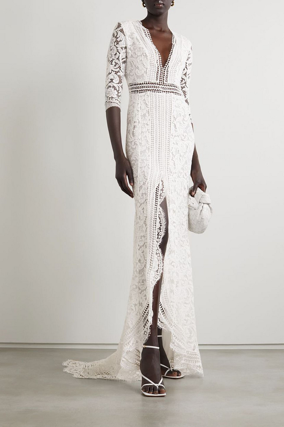 Galvan Sevilla Cotton-blend Lace Gown In White