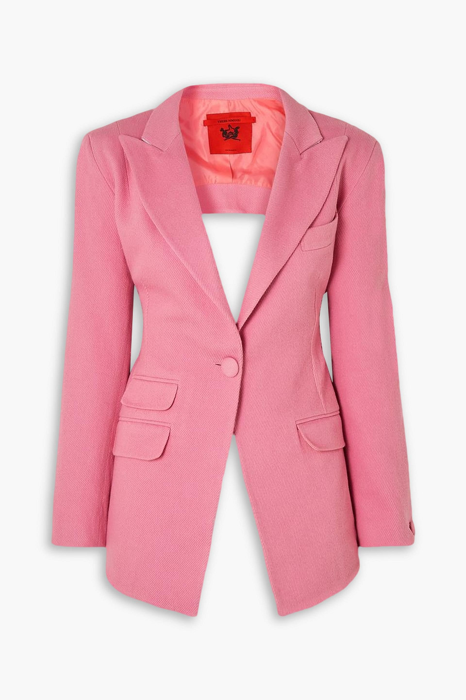 THEBE MAGUGU TIE-DETAILED OPEN-BACK WOOL-TWILL BLAZER