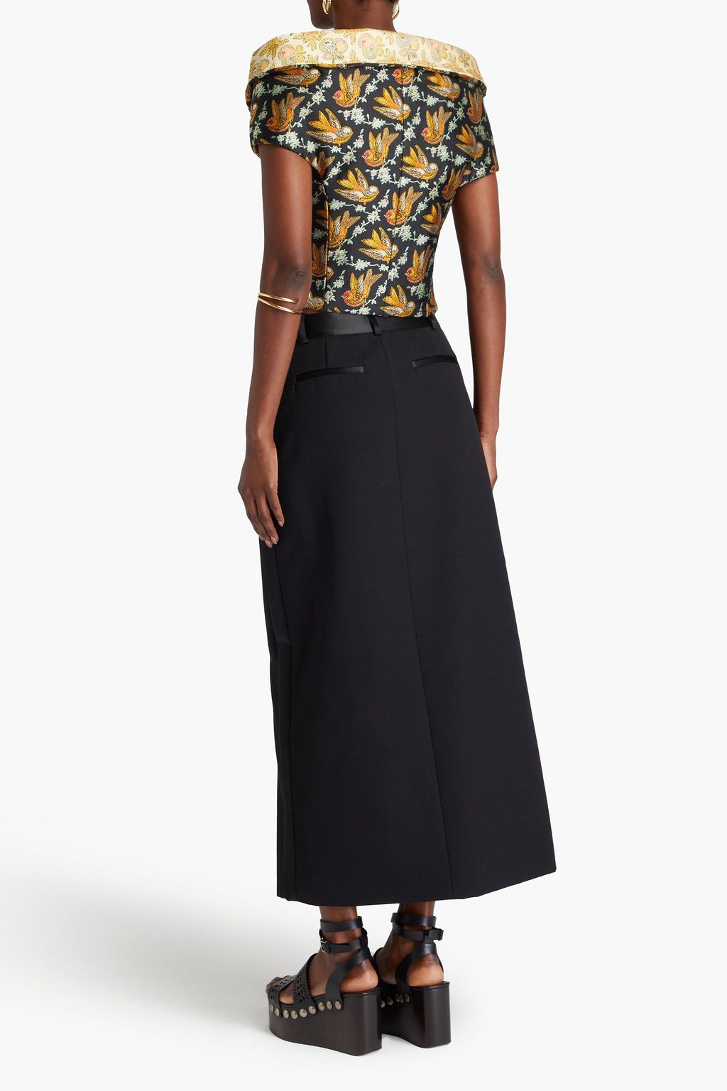ETRO Cropped off-the-shoulder jacquard top
