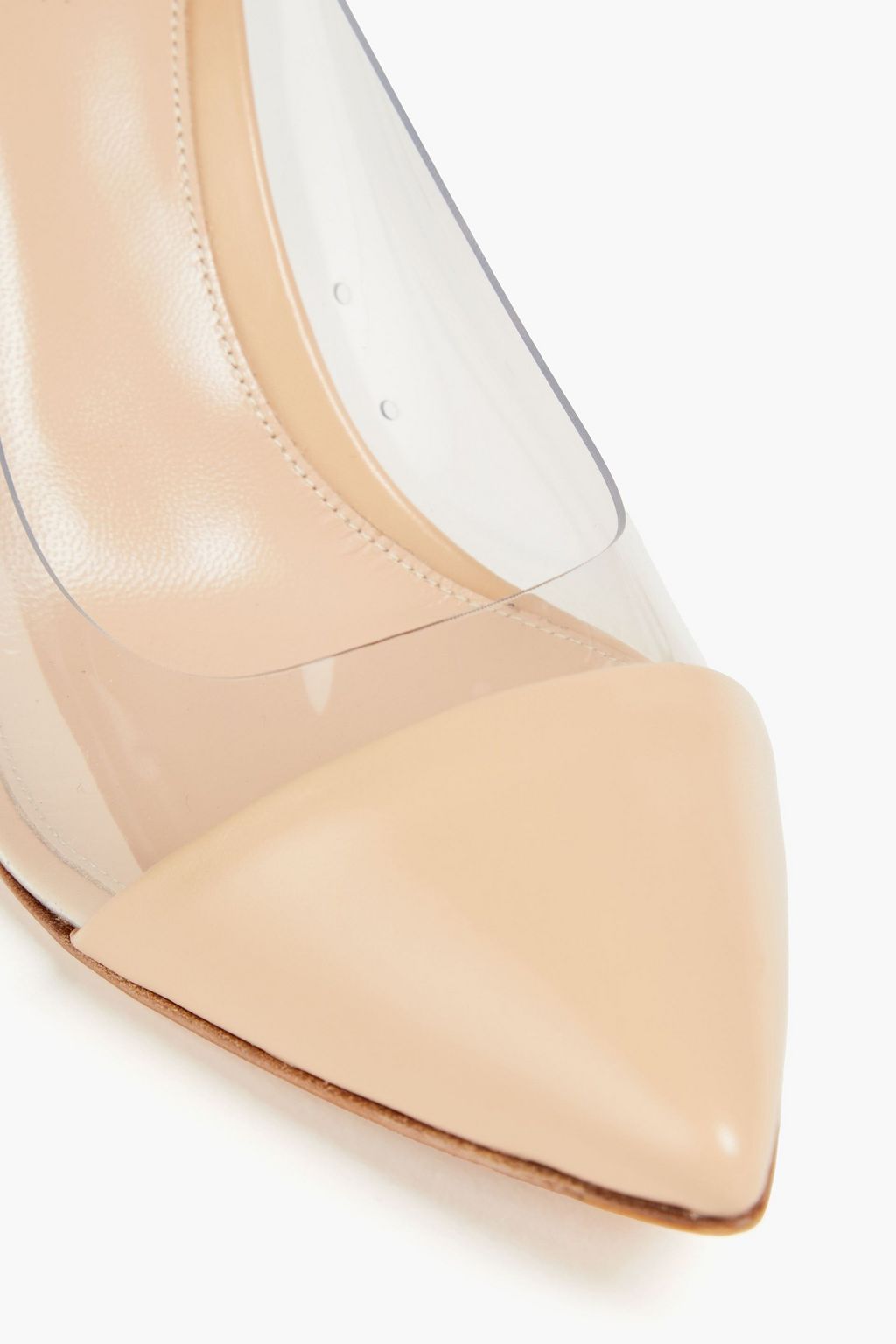 GIANVITO ROSSI Plexi 85 leather and PVC pumps