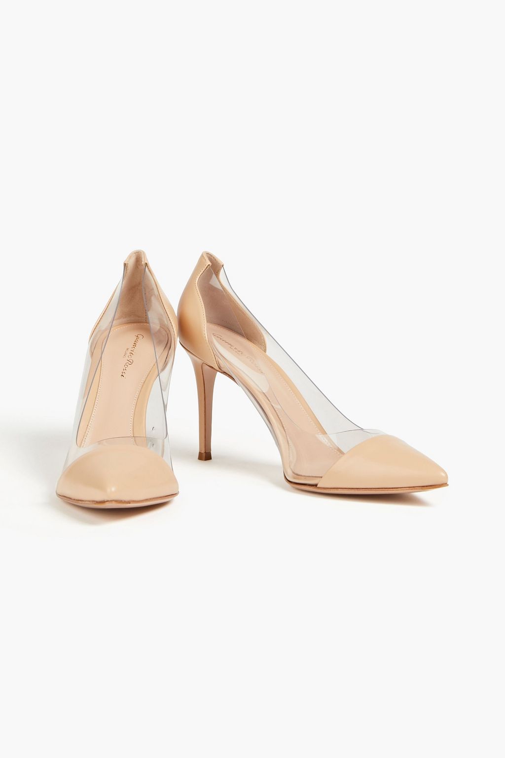GIANVITO ROSSI Plexi 85 leather and PVC pumps