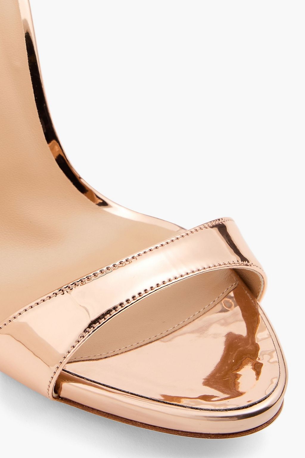 GIUSEPPE ZANOTTI 콜린 110 미러 가공 인조 가죽 샌들