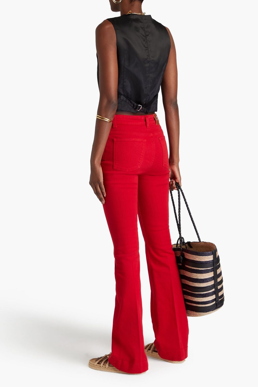 ETRO Embroidered high-rise flared jeans