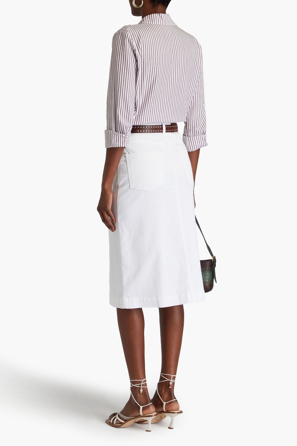 ETRO Embellished denim midi skirt