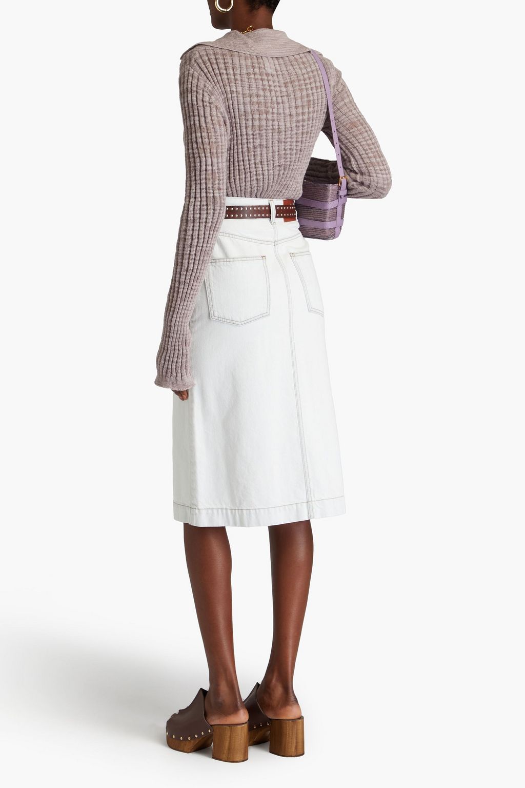 ETRO Denim midi skirt