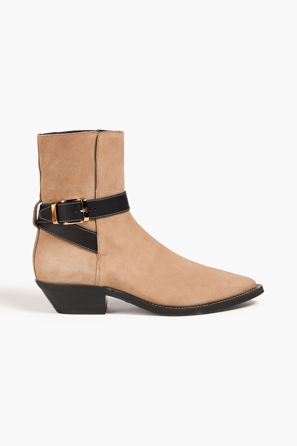 Tod's Buckled Suede Ankle Boots In Beige