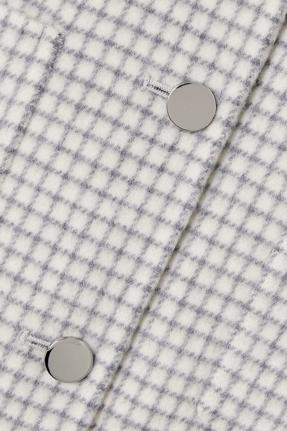 Theory Checked Wool Cropped Jacket In Gray
