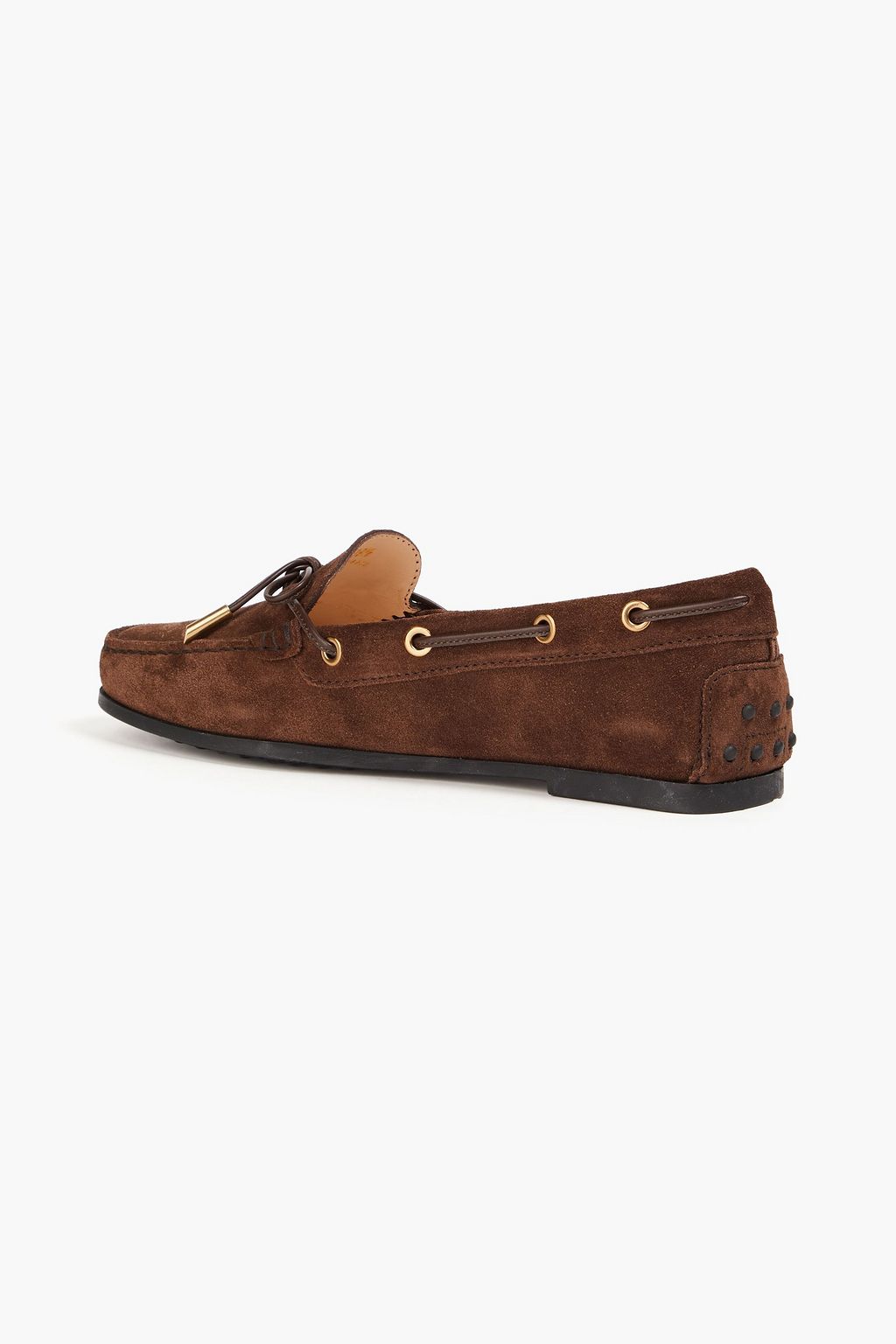 TOD'S حذاء لوفر من جلد السويد مزين بربطة على شكل فراشة