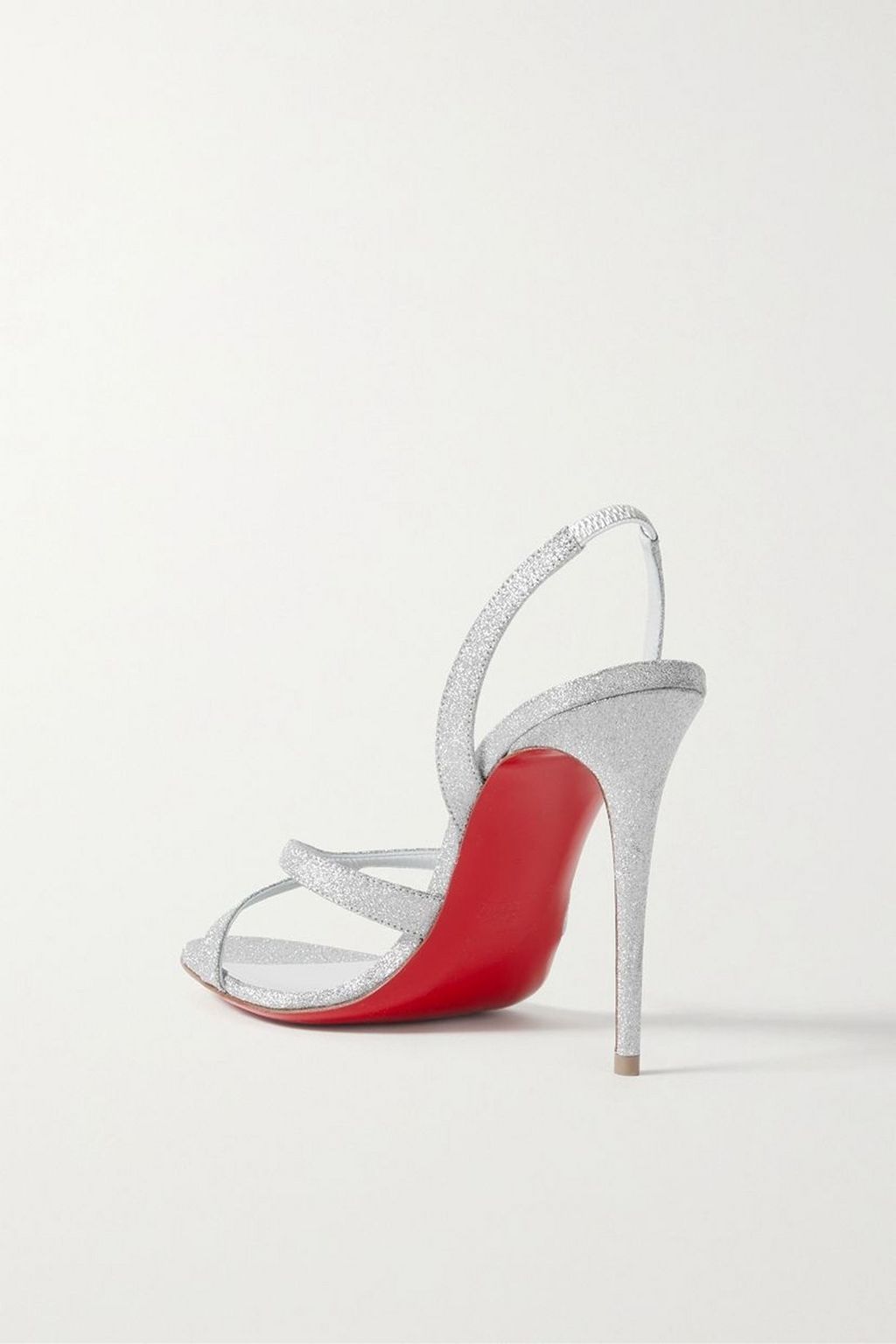 CHRISTIAN LOUBOUTIN Emilie 100 glittered leather slingback sandals
