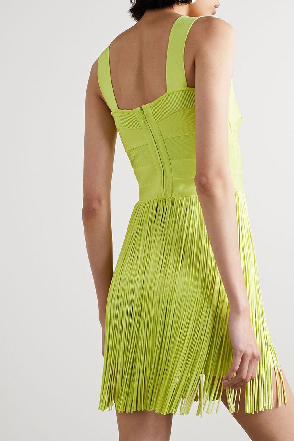 HERVÉ LÉGER Bandage-Minikleid mit Fransen