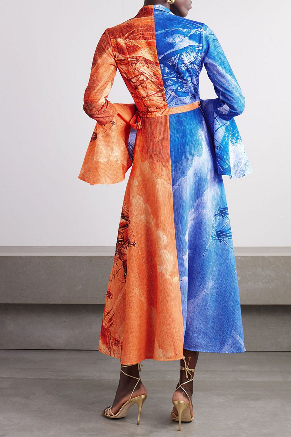 THEBE MAGUGU PRINTED POPLIN MIDI WRAP DRESS