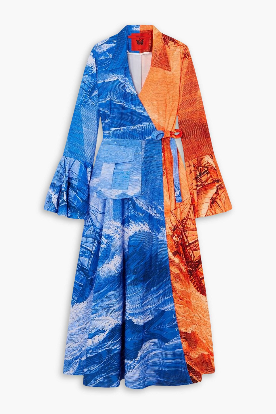 THEBE MAGUGU PRINTED POPLIN MIDI WRAP DRESS