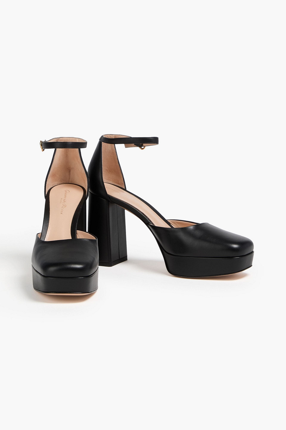 Gianvito Rossi Vian Leather Platform Pumps In Black