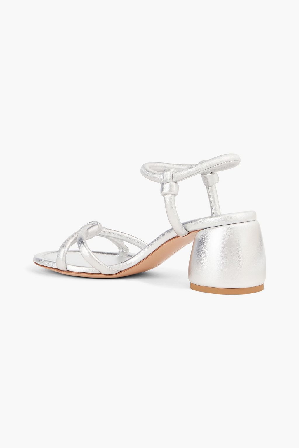 GIANVITO ROSSI Cassis knotted metallic leather sandals