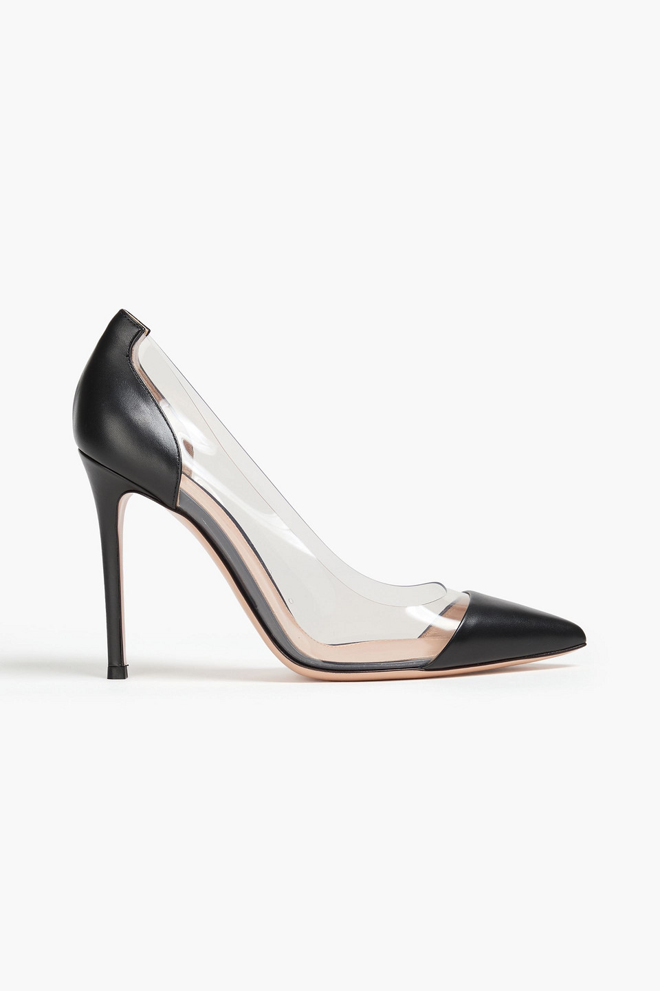 Gianvito Rossi Plexi Pvc And Leather Pumps In Black