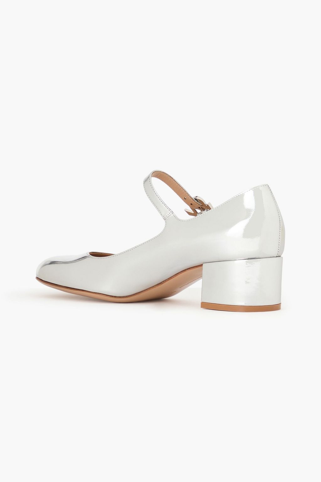 GIANVITO ROSSI Mary Ribbon mirrored-leather Mary Jane pumps